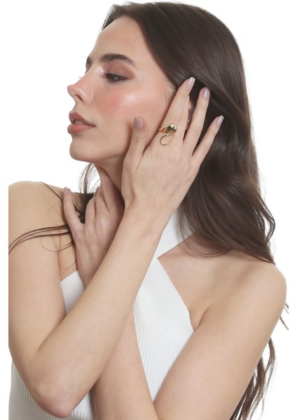 Kadın Dolama Model Dualite Damla Formlu Ayarlanabilir Yüzük