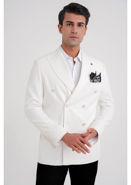 C 646 Ceket Slim Ekru Casual indirimleri