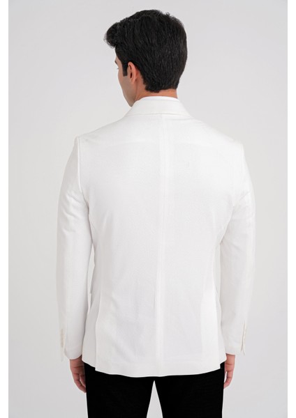 C 646 Ceket Slim Ekru Casual