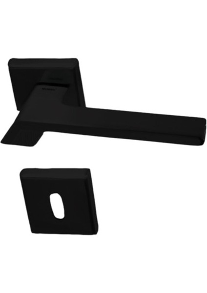 Nobel Çanakkale Mat Siyah Kare Rozetli Oda Kapı Kolu - 1 Set fiyatları