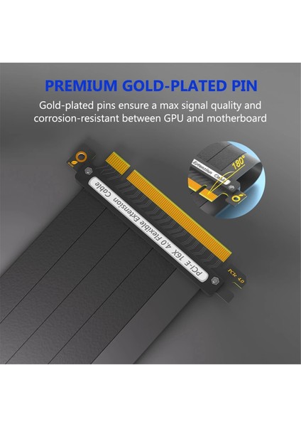 Pcıe 4.0 Uzatma Kablosu, 16X Korumalı Yüksek Hızlı Gpu Yükseltici Kablo, Pcı Express Portlu Gpu Uzatma Kartı, 20 cm 90° (Yurt Dışından) indirimleri