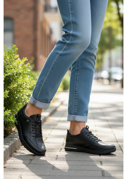 Tam Ortopedik Hakiki Deri Kaymaz Akıllı Bağcıklı Rahat Ayakkabı indirimleri