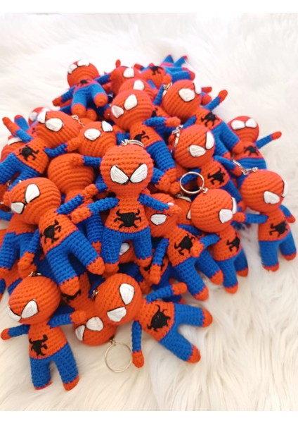 Amigurumi Örgü Örümcek Adam Spider (Spıder-Man) Anahtarlık/çanta Süsü modelleri