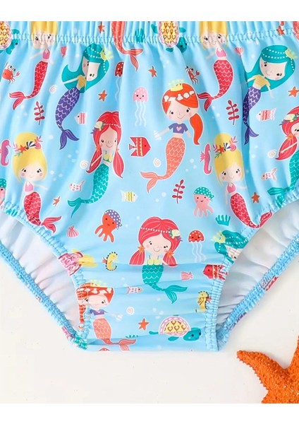 Deniz Kızı Bebek Mayo Bikini Takımı Şapkalı Korumalı indirimleri