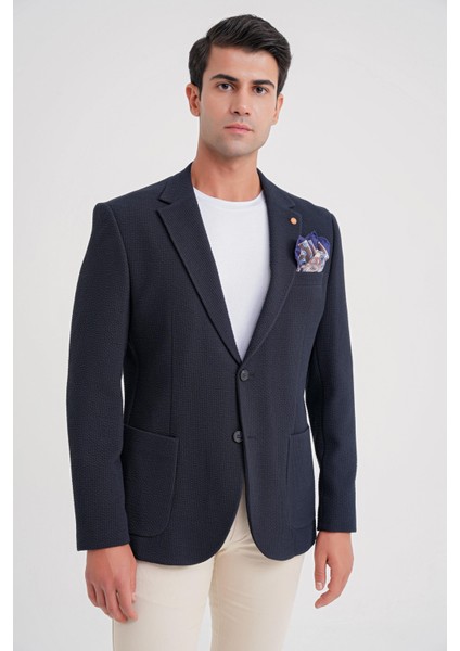 C 694 Ceket Slim Lacivert Casual