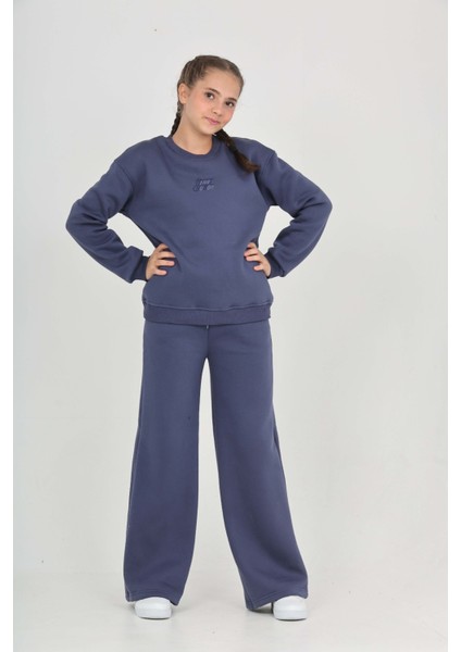 Kız Çocuk Tonsürton Nakışlı Eşofman Takım