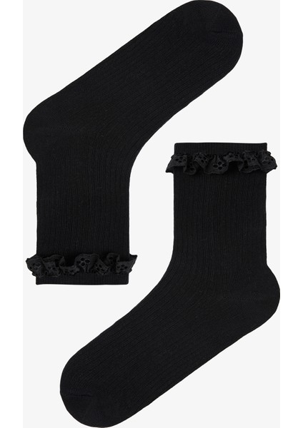 2 Çift Pamuklu Dantel Fırfırlı Soket Çorap fiyatları