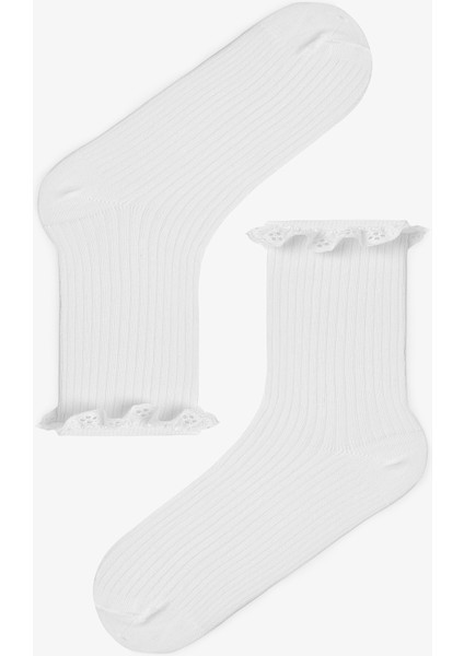 2 Çift Pamuklu Dantel Fırfırlı Soket Çorap modelleri