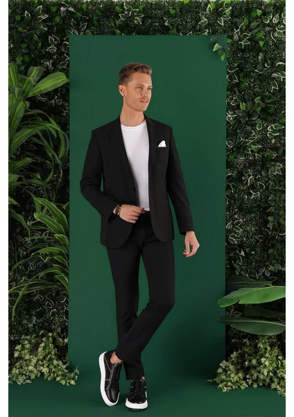 C 645 Slim Fit Siyah Spor Ceket