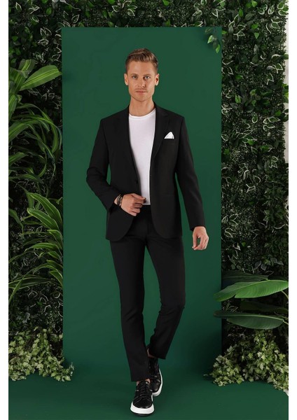 C 645 Slim Fit Siyah Spor Ceket