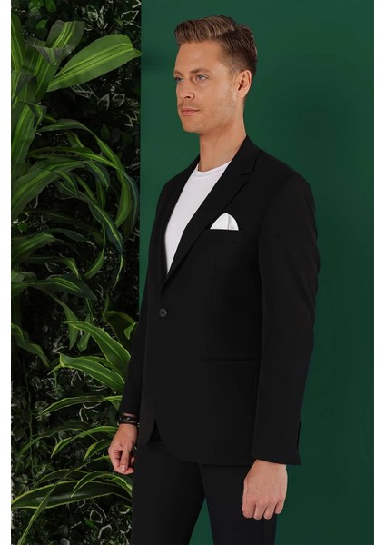 C 645 Slim Fit Siyah Spor Ceket