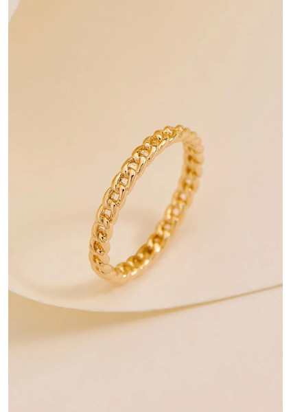18 K Chain Altın Rengi Ayarlamalı Kadın Yüzük modelleri