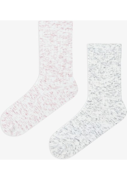 2 Çift Pamuklu Kırçıllı Yumuşak Soket Çorap