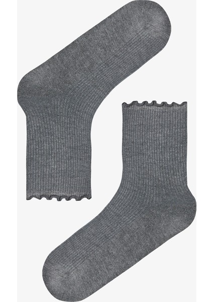 2 Çift Modal Karışımlı Klasik Fırfırlı Soket Çorap fiyatları