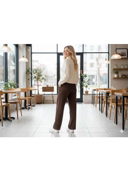 Beli Lastikli Kadife Pantolon Bol Paça fırsatları