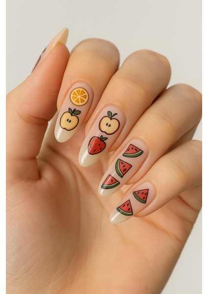 Karışık Meyve Desenli Tırnak Dövmesi Nail Art Su Transferli Sticker fiyatları