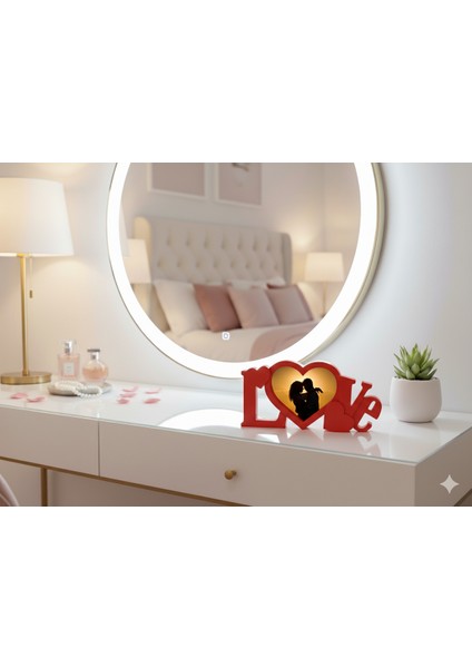 Kişiye Özel 3D Baskı Love Temalı Fotoğraf Çerçevesi Sevdiklerinize Eşsiz Bir Hediye