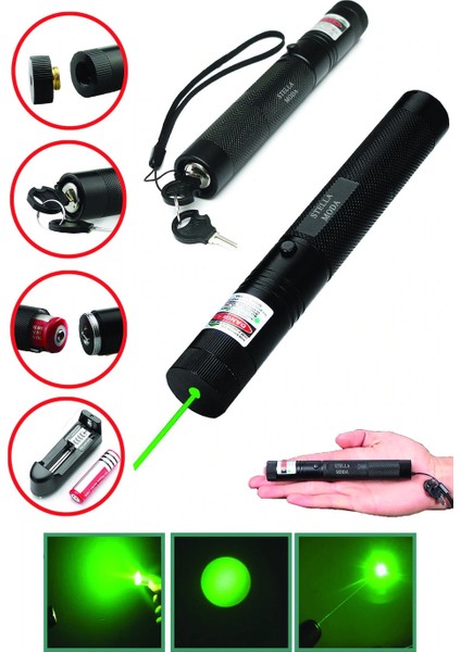 Şarjlı Yeşil Lazer Pointer 100 Mw (5264)