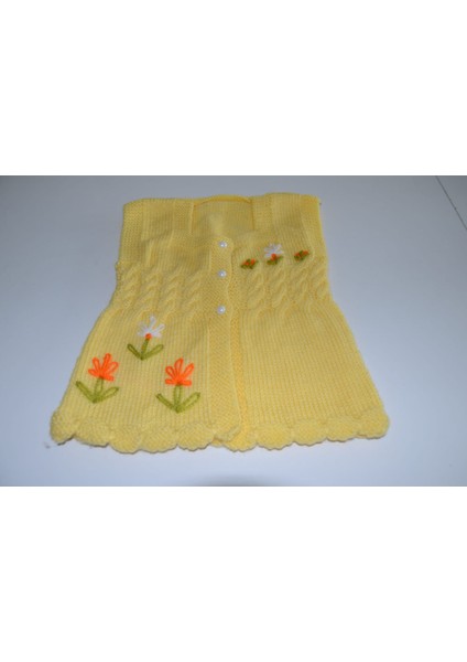 🌼 El Örgüsü Çiçek Desenli Bebek Yeleği (1-3 Yaş)