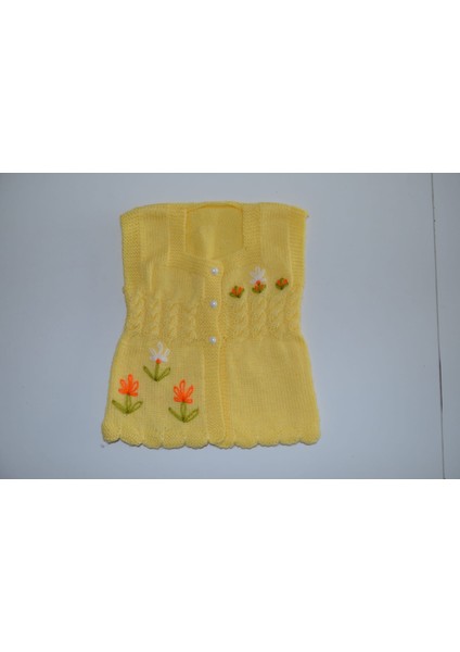 🌼 El Örgüsü Çiçek Desenli Bebek Yeleği (1-3 Yaş) modelleri