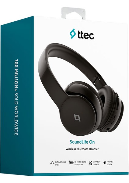 Soundlife On Kulaküstü Kablosuz Bluetooth Kulaklık Siyah 2KM157