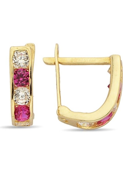 - Küpe - 14 Ayar Altın - Gramı : 0.88