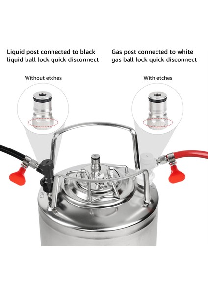 Ball Lock Fıçı Direği Hızlı Bağlantı Seti, Corny Fıçı Bağlantı Parçaları, Ev Yapımı Paslanmaz Çelik Corny Fıçı Direği 19/32-18 Dişi Dişli (Yurt Dışından) fiyatları