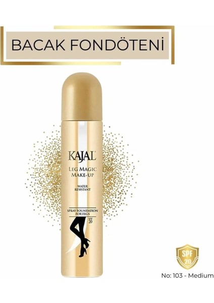 Sprey Bacak Fondöteni No:103 75 ml - Suya Dayanıklı Cilt Tonu Eşitleyici Spray On Leg Foundation fırsatları