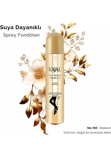 Sprey Bacak Fondöteni No:103 75 ml - Suya Dayanıklı Cilt Tonu Eşitleyici Spray On Leg Foundation indirimleri