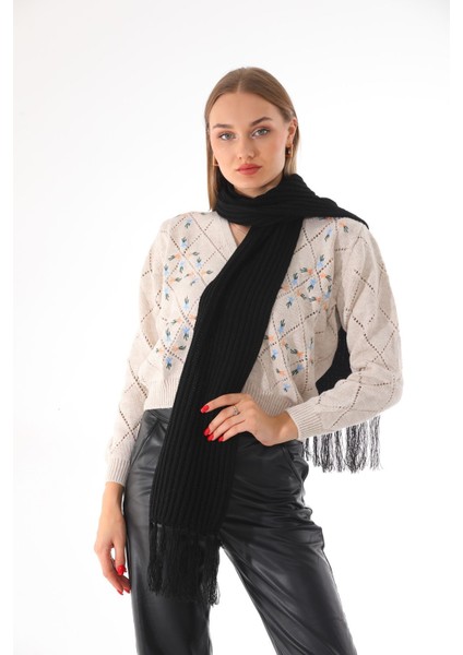 Kadın Selanik Örme Siyah Atkı fiyatları