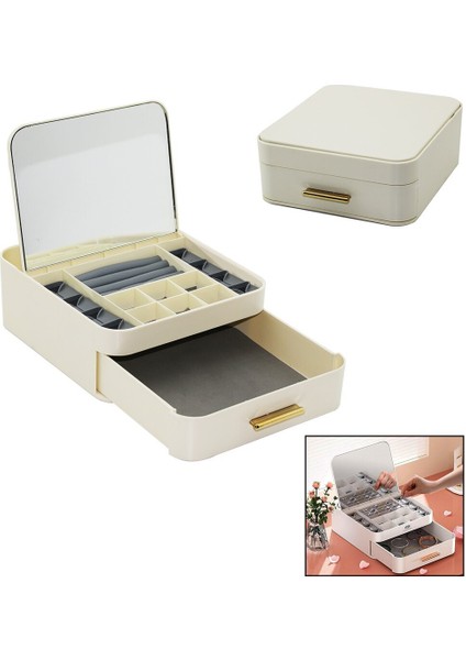ÇEK-BIRAK=AÇ-KAPA20X22 - Y:8.5cmaynalı Takı Organizer Çekmece+1 Kat-10 Bölme (5264)