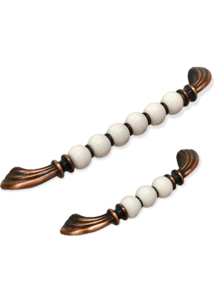 192 mm Beyaz-Bakır Lüks Porselen Boncuk Kulp Tomurcuk Porselen Mutfak Vestiyer Dolap Çekmece Kulbu fırsatları