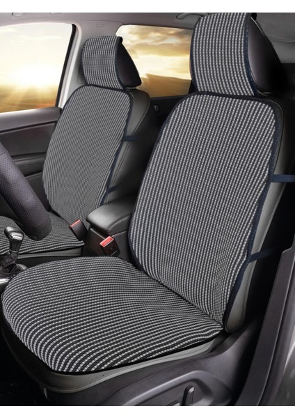 Pamuklu Kumaş Oto Koltuk Minderi Seti - Koltuk Koruma Kılıfı (Ön&arka Set) Model 5 Gri