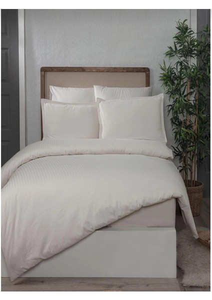 Poplin Tek Kişilik Nevresim Takımı Infınıty Ivory