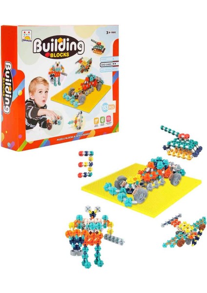 Şekilli Yapı Blokları 153 Parça – Yaratıcı Inşaat Oyunu – Eğitici Blok Seti