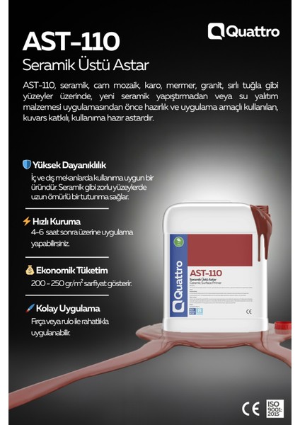 Quattro AST-110 Seramik Üstü Astar fiyatları