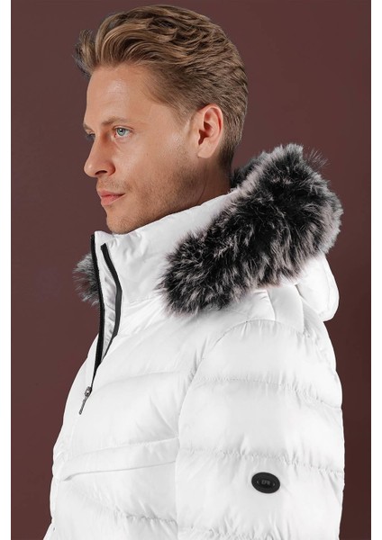 Ka 076 Slim Fit Beyaz Spor Kaban