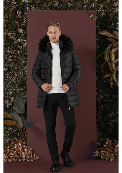 Ka 076 Slim Fit Siyah Spor Kaban