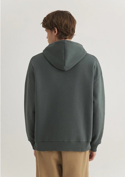 Mavi Logo Baskılı Kapüşonlu Yeşil Sweatshirt 067149-71598