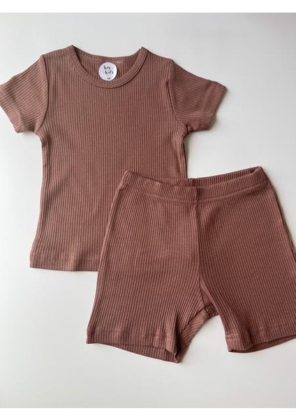 Fitilli Şortlu Modal Takım Koyu Gül Kurusu