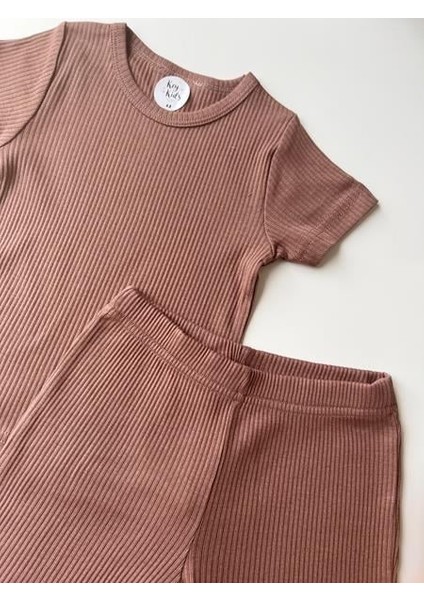 Fitilli Şortlu Modal Takım Koyu Gül Kurusu modelleri