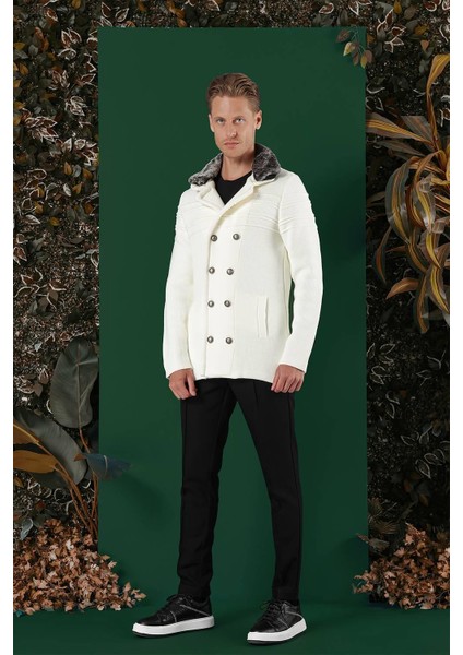 02 Slim Fit Ekru Spor Kaban