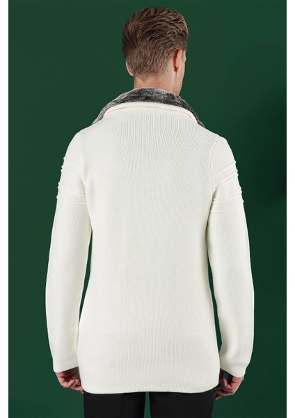 02 Slim Fit Ekru Spor Kaban