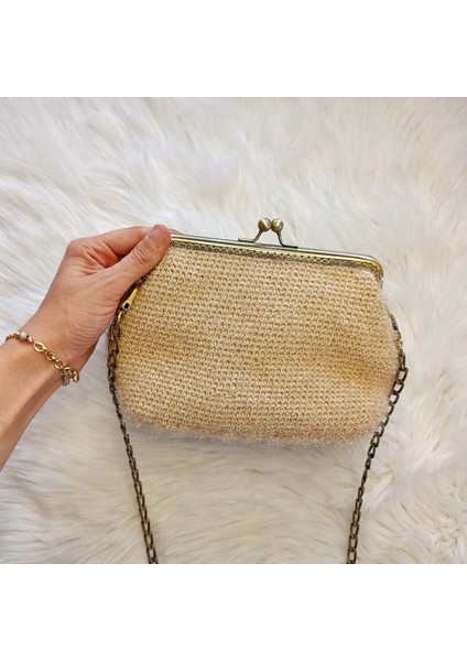 Simli Model El Örgüsü Şık Gece/gündüz Kadın Kol Çantası