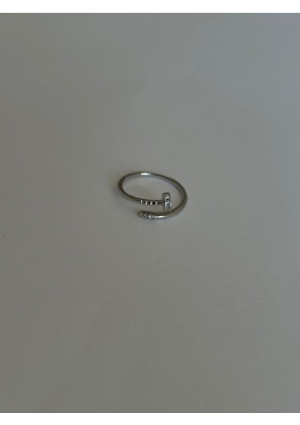 Gümüş Kaplama Çivi Model Ayarlanabilir Yüzük indirimleri