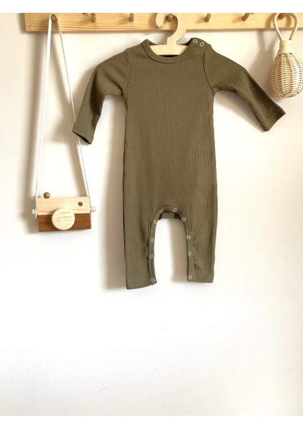 Asker Yeşili Fitilli Organik Modal Uzun Tulum