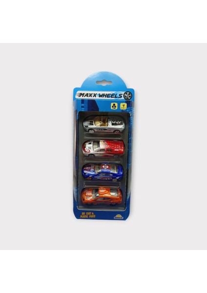 Maxx Wheels 4 Lü Metal Araç Seti - Spor Araba (Lisinya) fırsatları