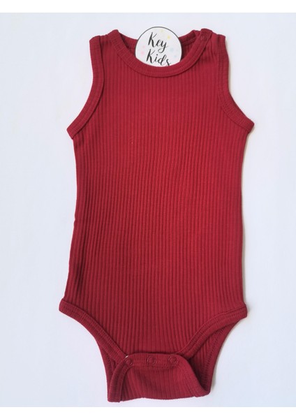 Kırmızı Askılı Fitilli Modal Çıtçıtlı Body