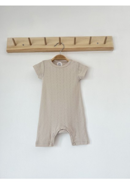 Ajurlu Taş Rengi Organik Modal Romper Tulum modelleri
