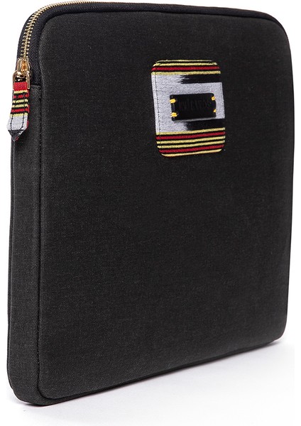 Kiana - 13" - 14" Inç Uyumlu Kanvas Fermuarlı Laptop Kılıfı - Siyah